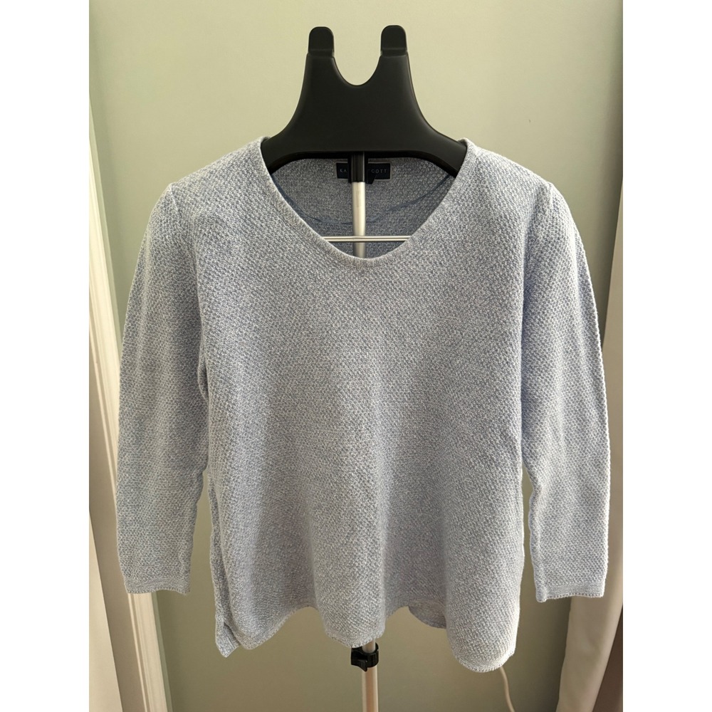 Karen Scott 100% Cotton Knit Sweater Women's M Lightweight Coastal Grandmacore